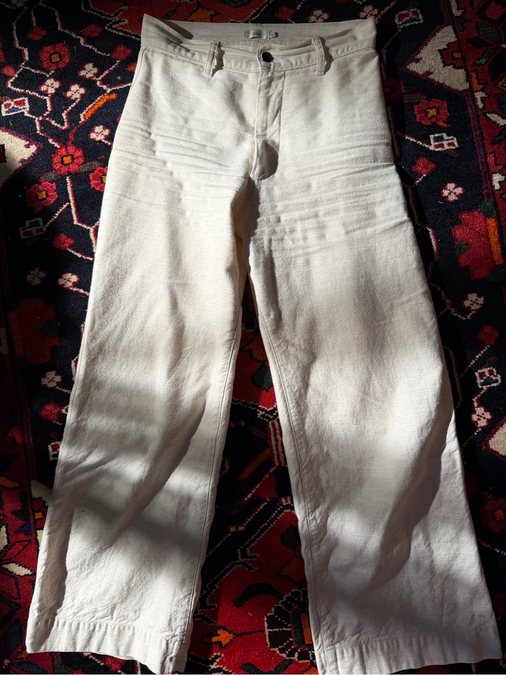 OZMA Off-White High-Waist Cotton Pants